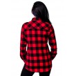 Dragstrip Kustom Women Checkered Lumber Jack Shirt in Black & Red